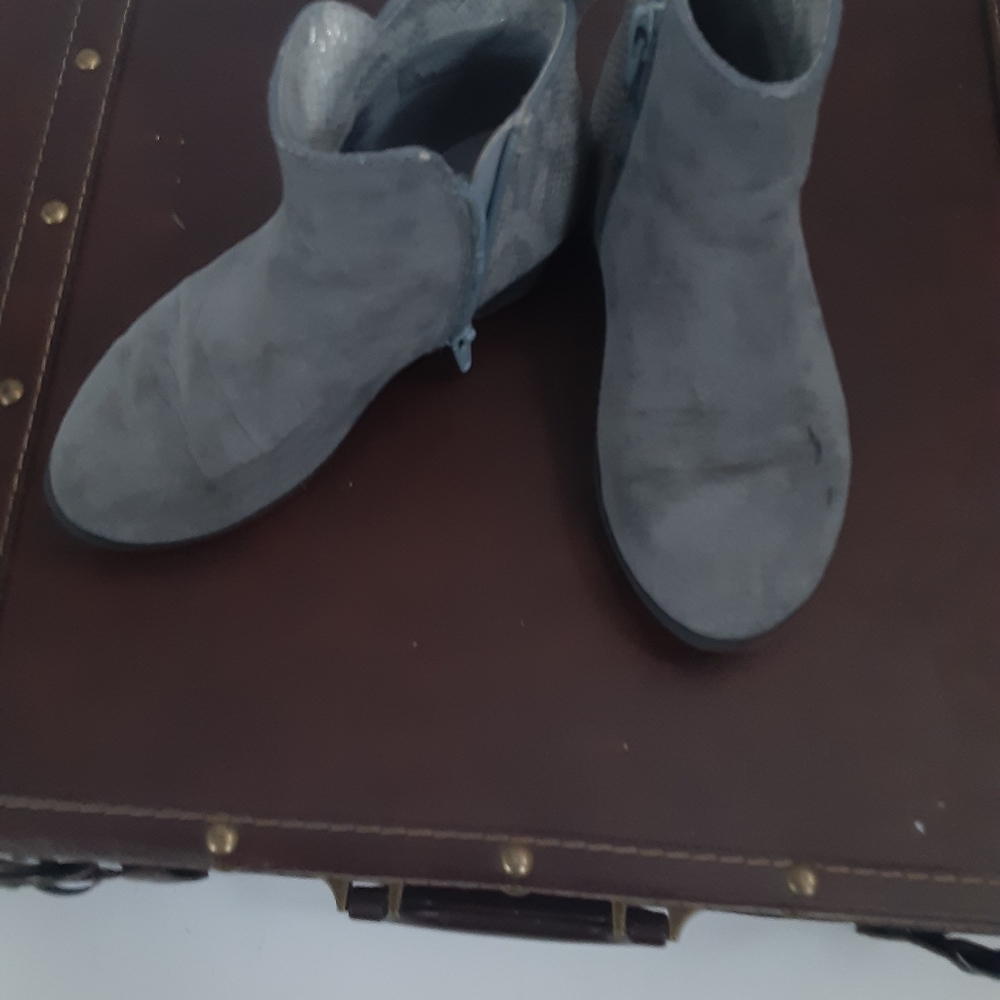 Grey suede and snakeskin boots!